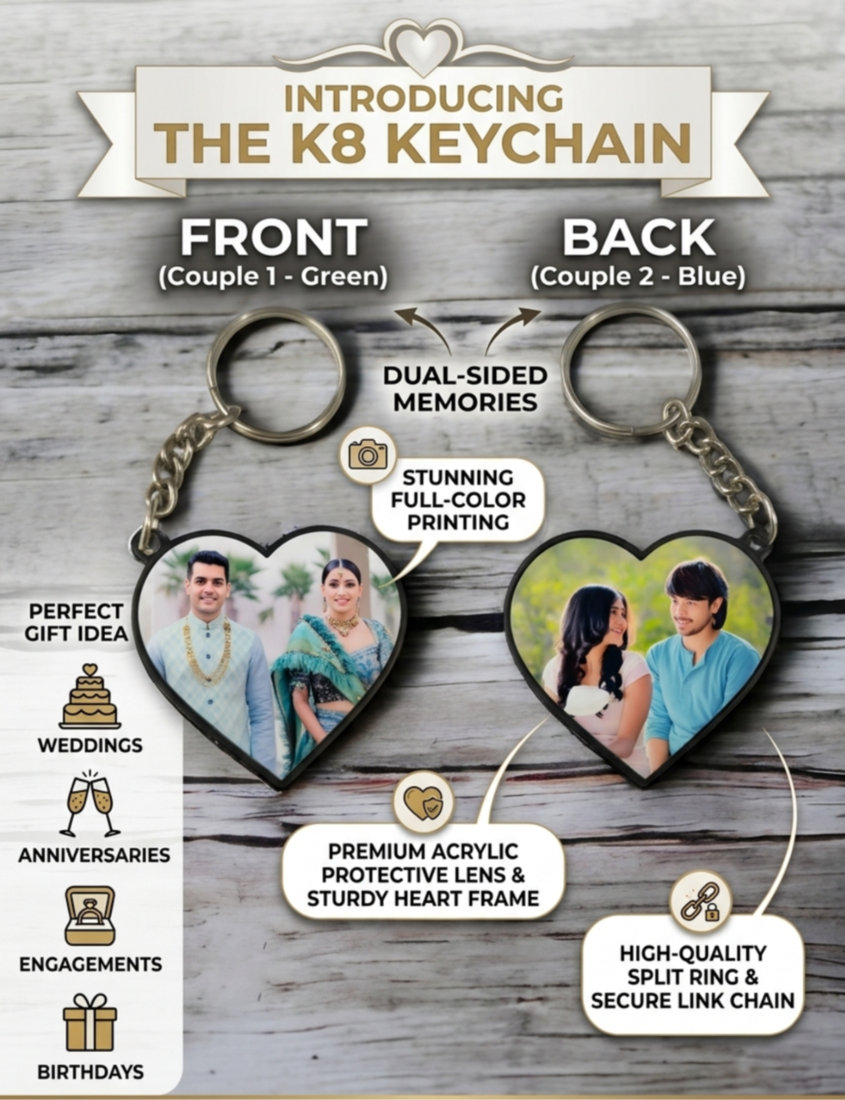 K8 Keychain Both Side PRINT