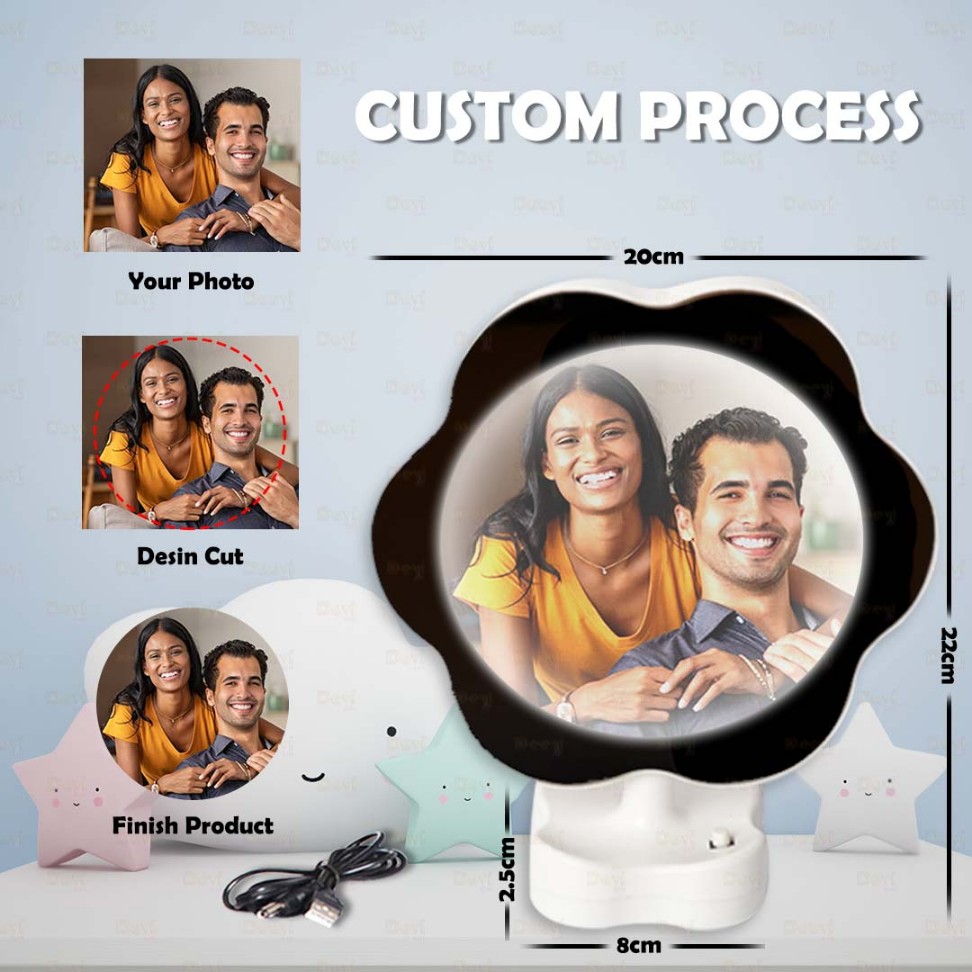 PM5 Magic Mirror Photo Frame Flower Shaped With Led Light