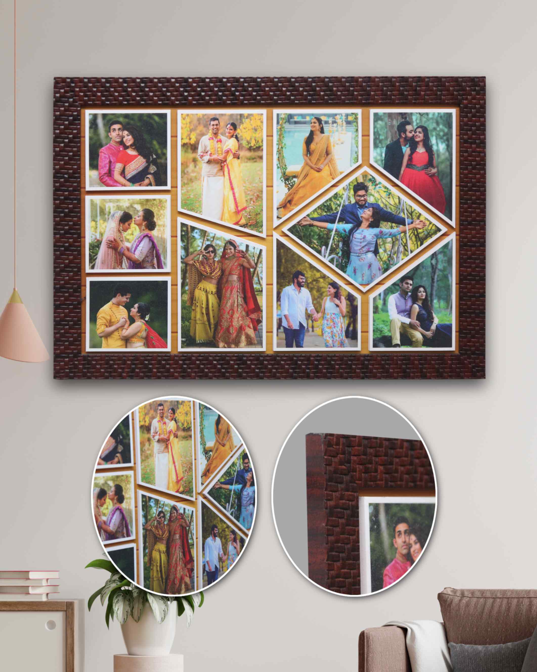 JFR4 - 10 Photos Collage Embossed Frame (Size: 12" x 18")
