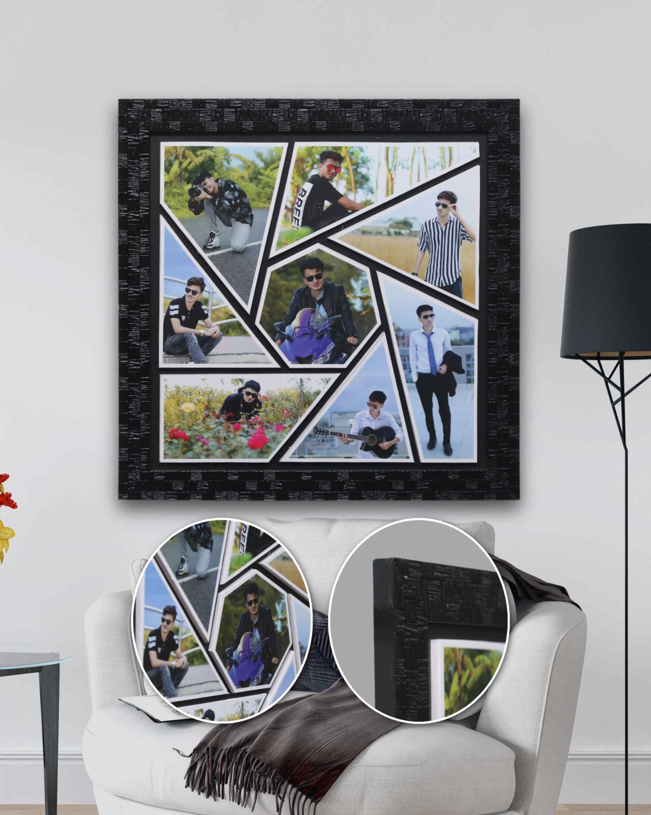 JFR45 8 Photos Unique  Collage Embossed Frame