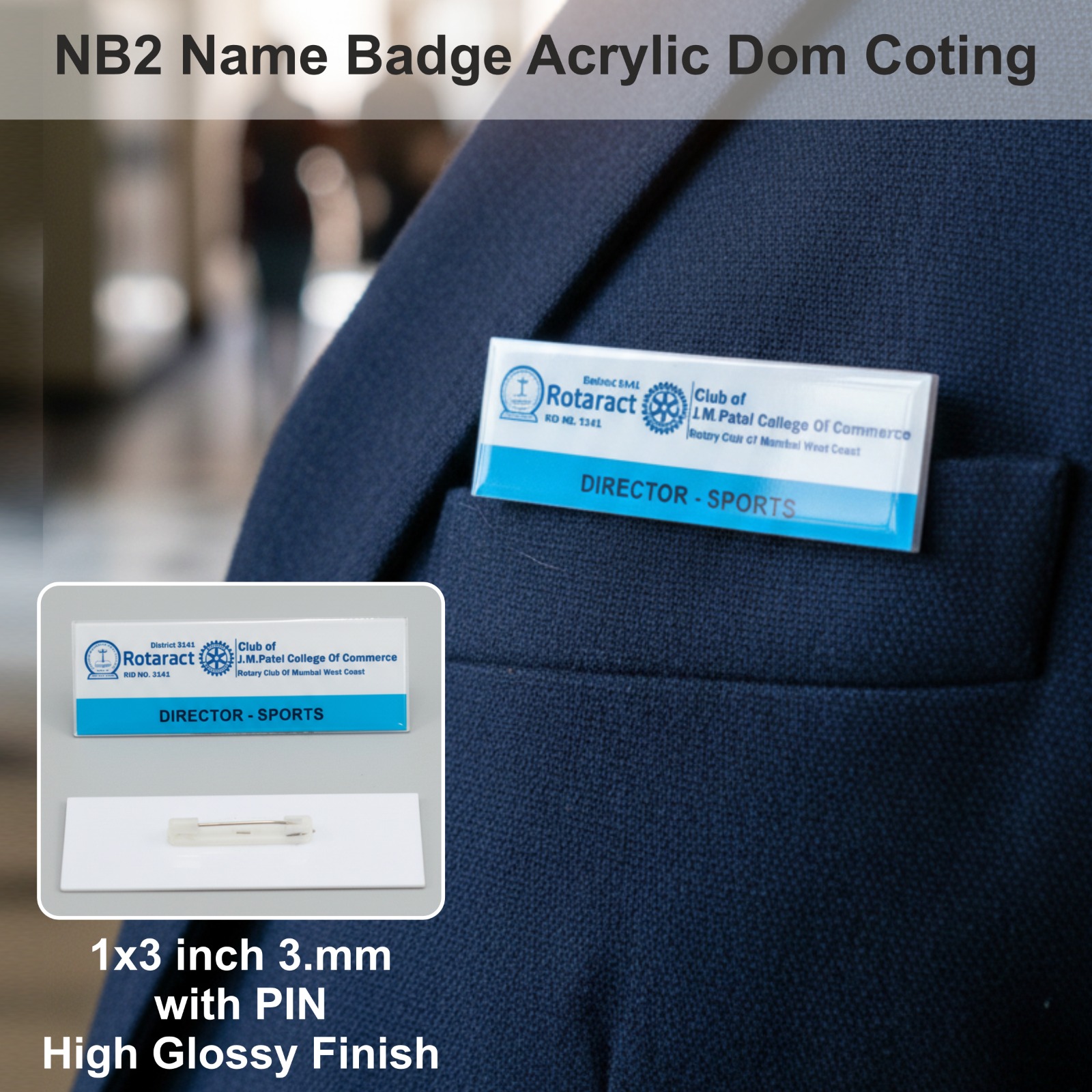 NB2 Nema Badge ACRYLIC DOM COTING