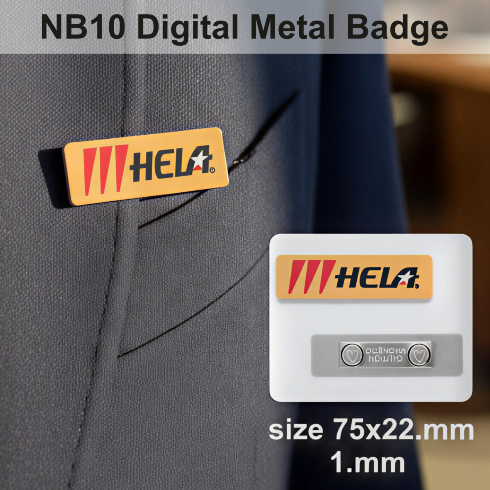 NB10 Digital Metal Badge