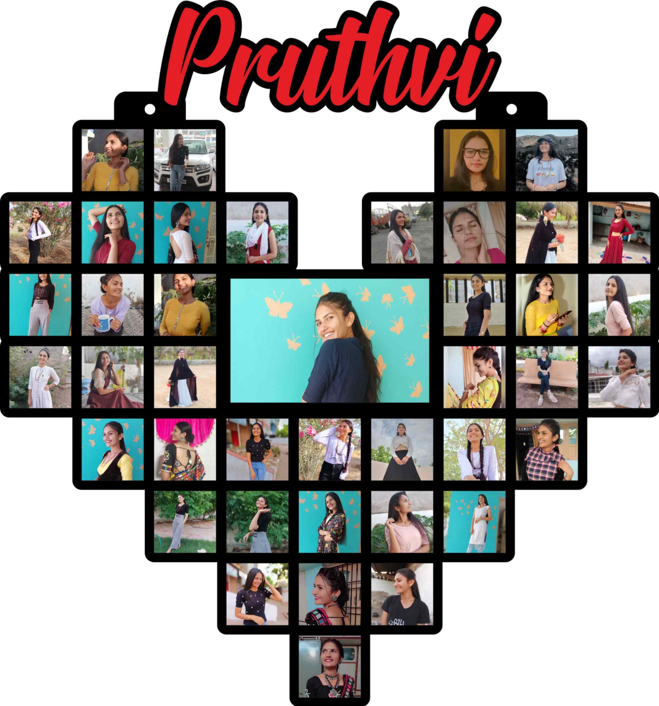 FR24  Heart Photo MDF Frame With Name