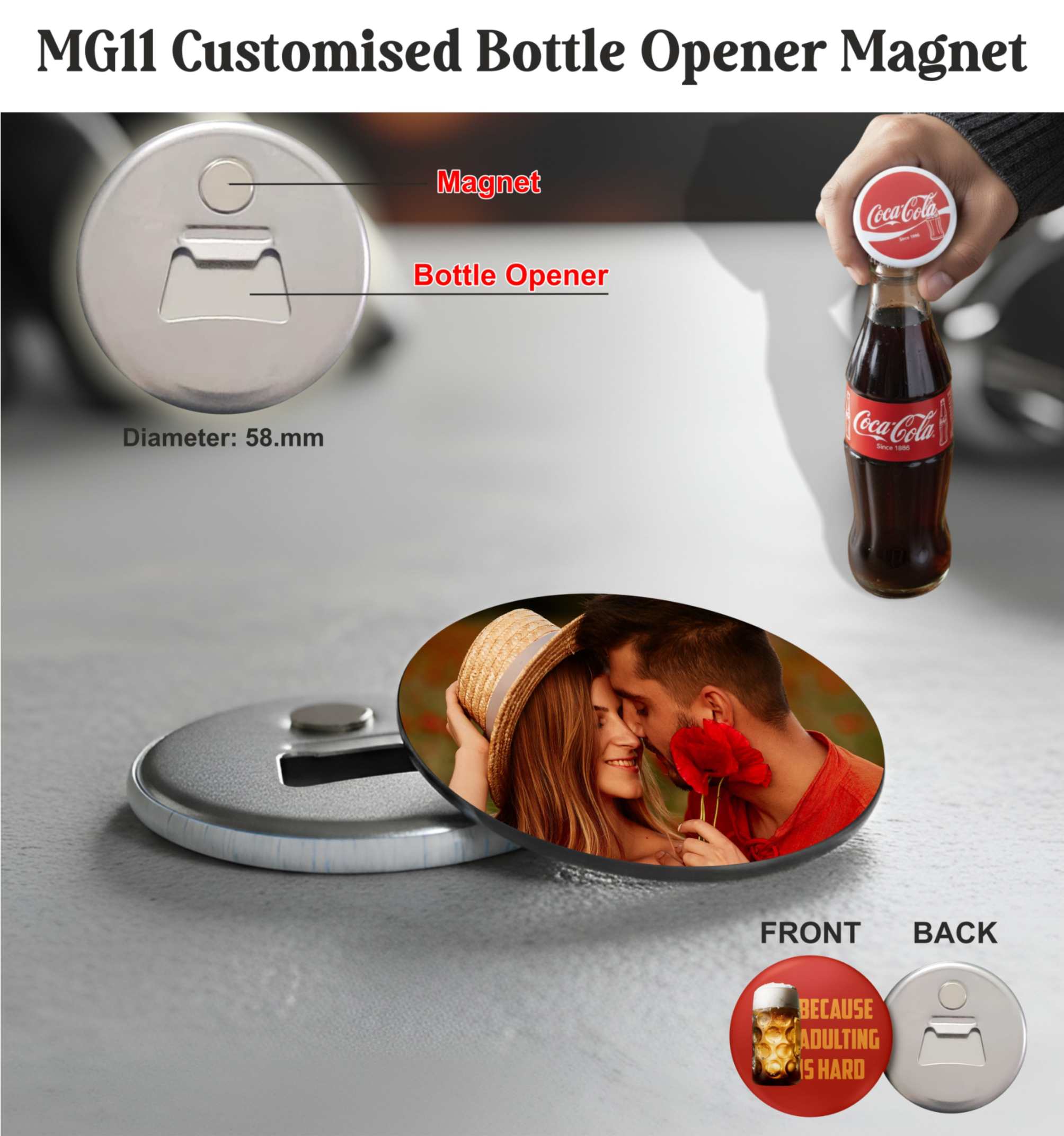 MG11 Customised Bottle Opener Magnet
