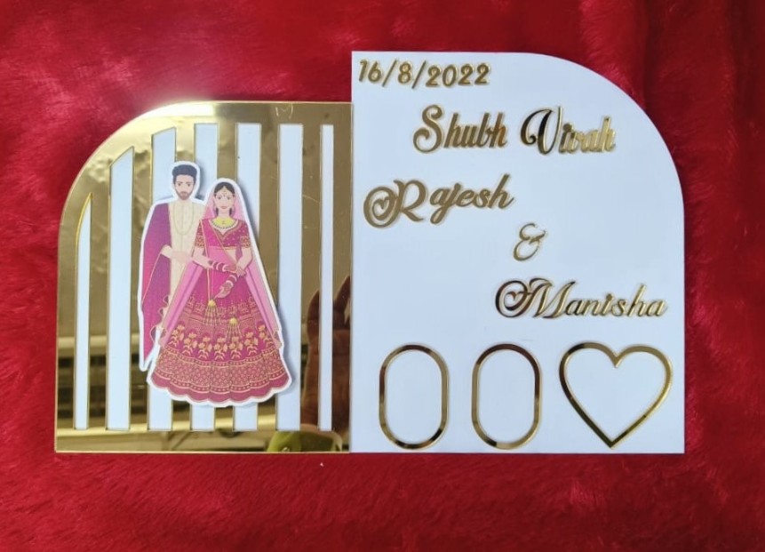 AWF1 Acrylic Couple Wedding  Fingerprint Impression