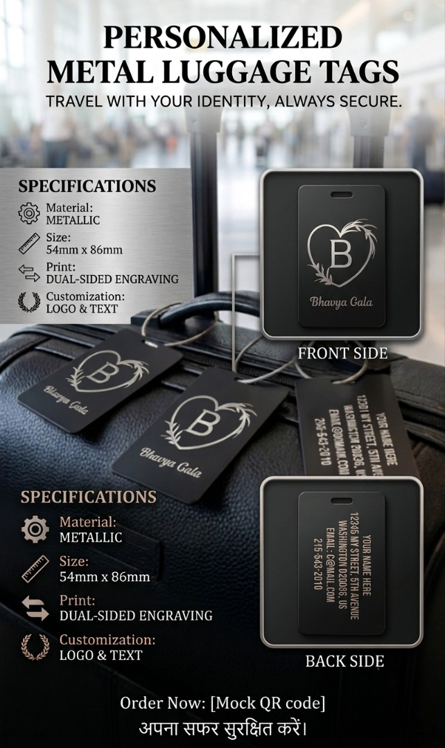 LT4  Metal Luggage Tag