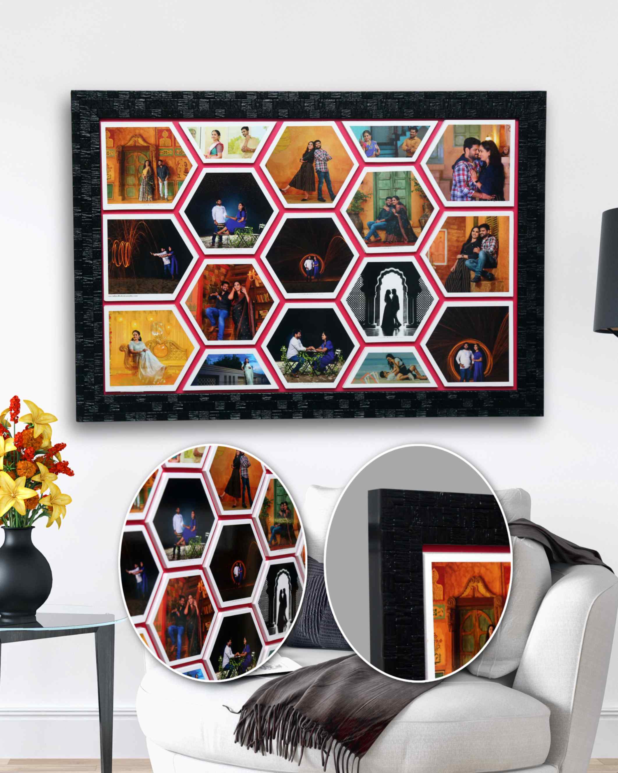 JFR32 17 PHOTOS UNIQUE  COLLAGE EMBOSSED FRAME