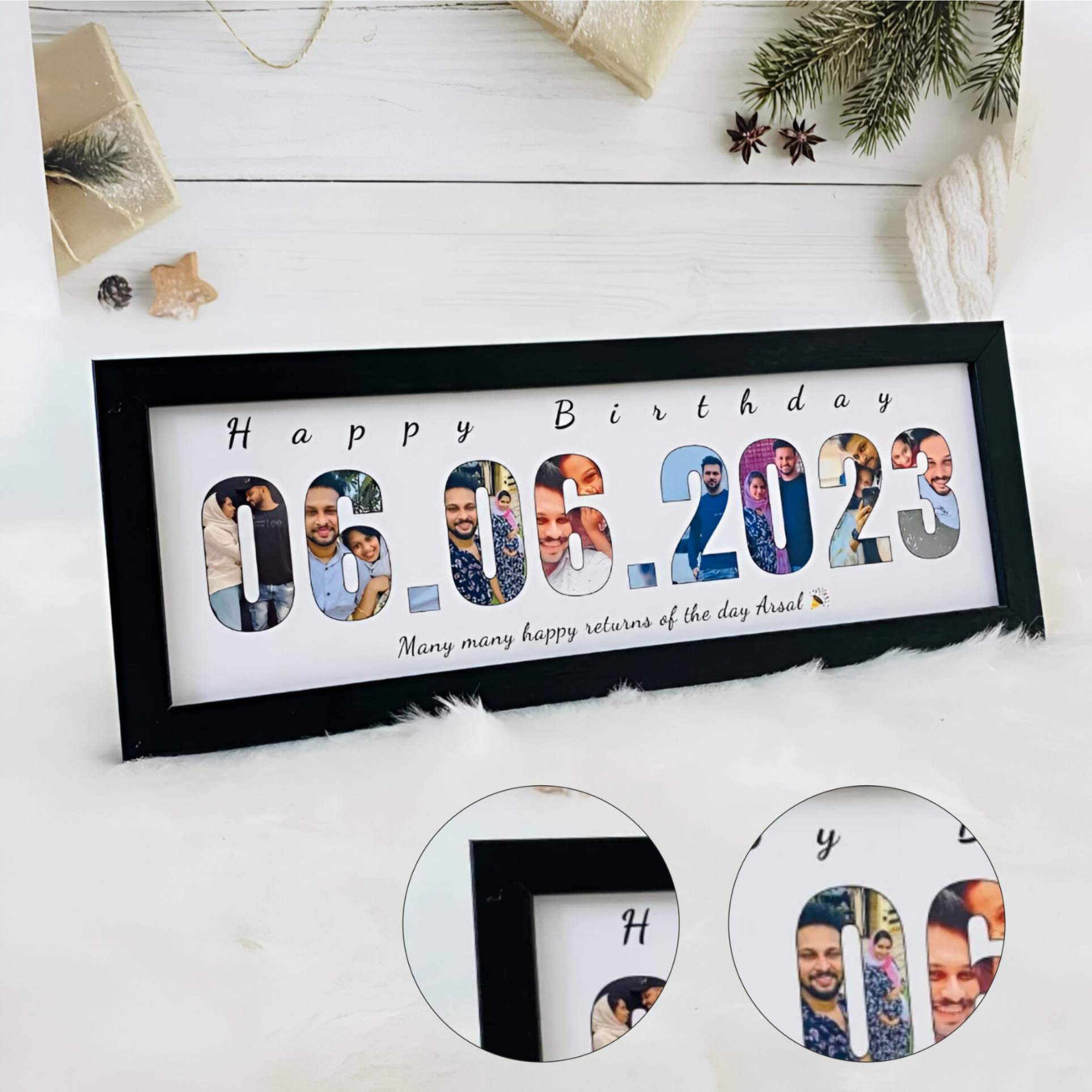 FR48 Name Photo Frame (Size: 3" x 12"