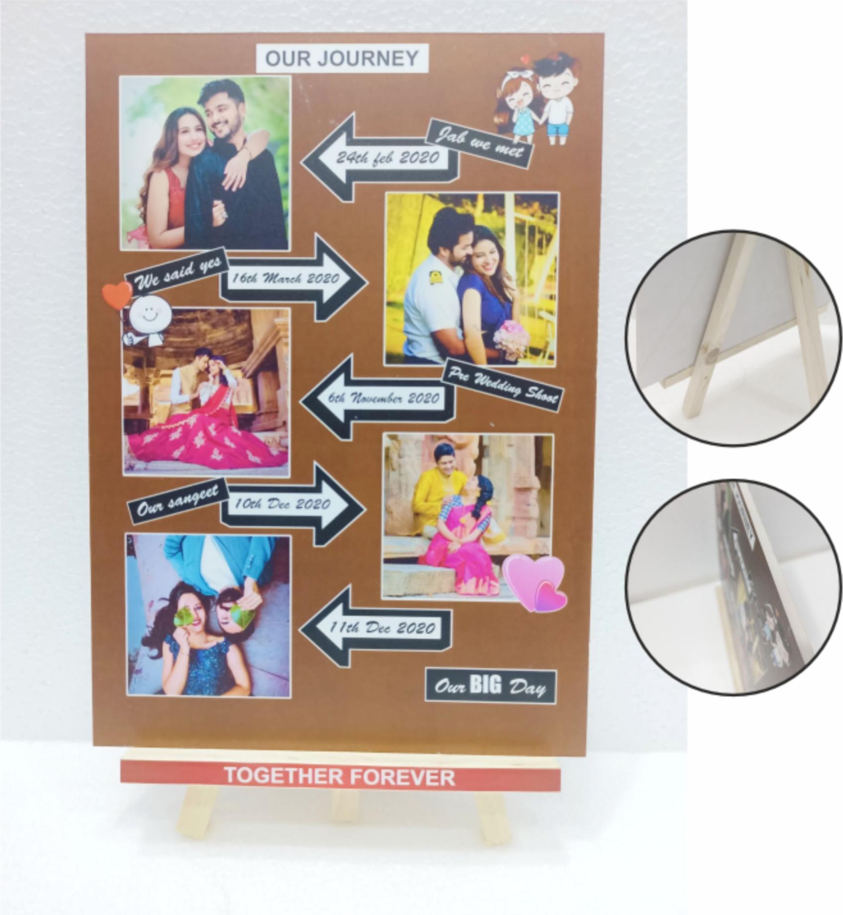 FR16 - Our Journey Plaque with Easel Stand (Size: A4)