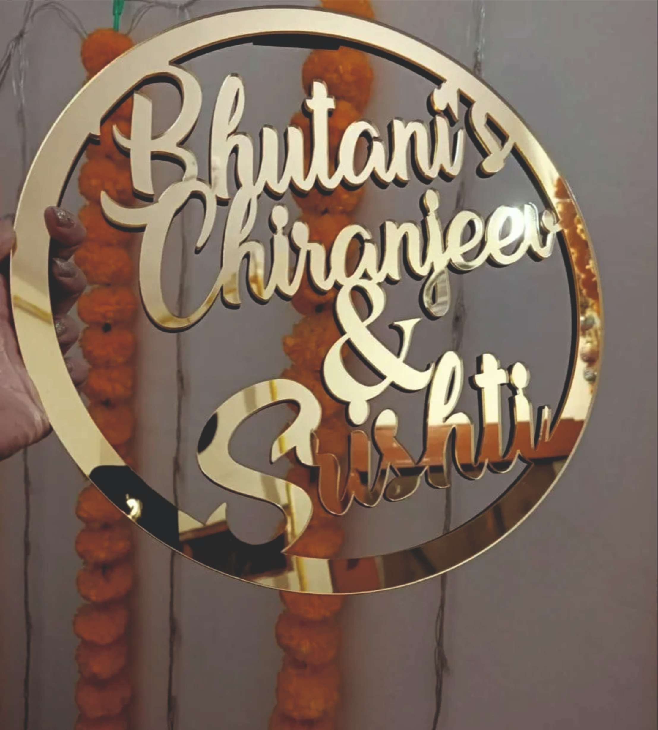 PGA1 Personalized Golden Acrylic Name Plate