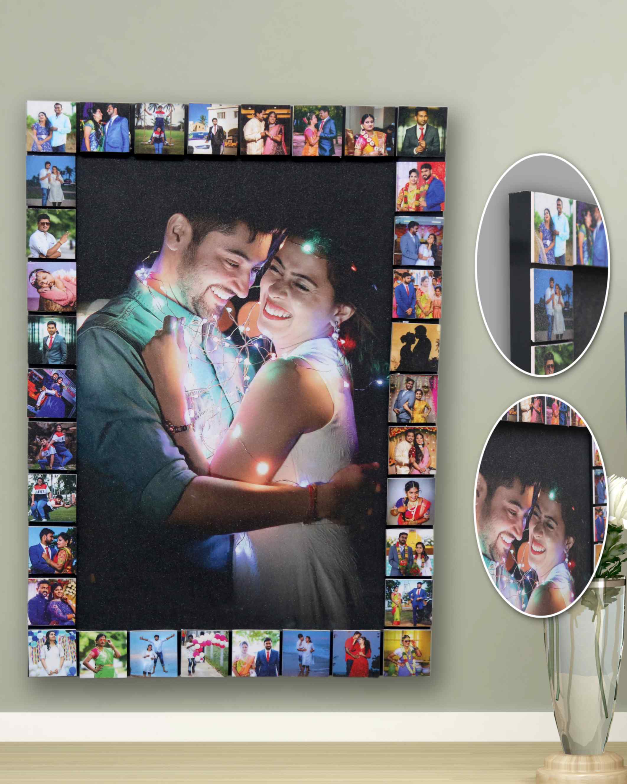 JFR33 35 Photos Border  Collage Embossed Frame