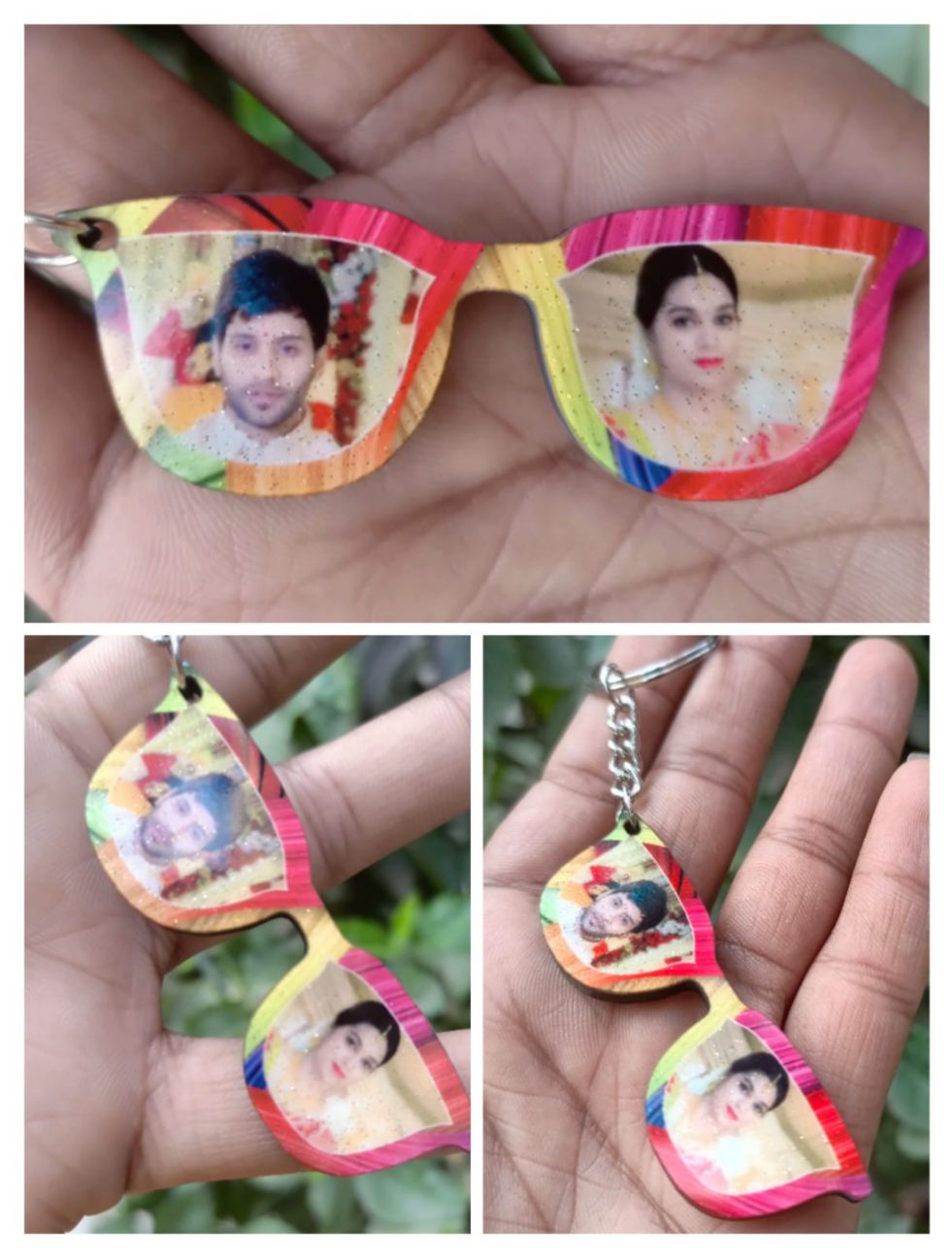 K17 Couple Keychain glitter MDF