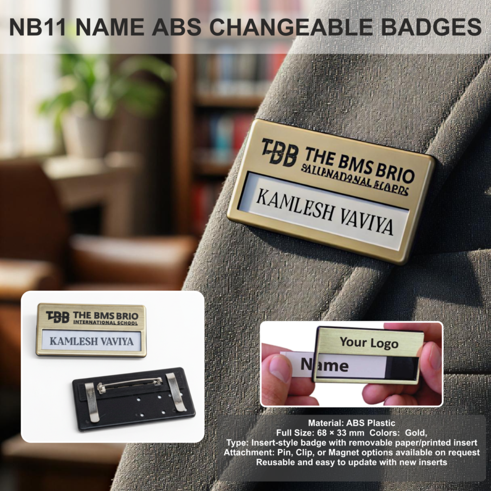 NB11 NAME ABS CHANGEABLE BADGES