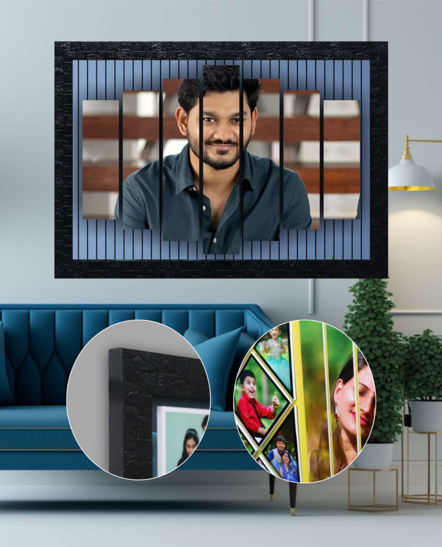JFR23 - Single Photo Stripe  Portray Embossed Frame