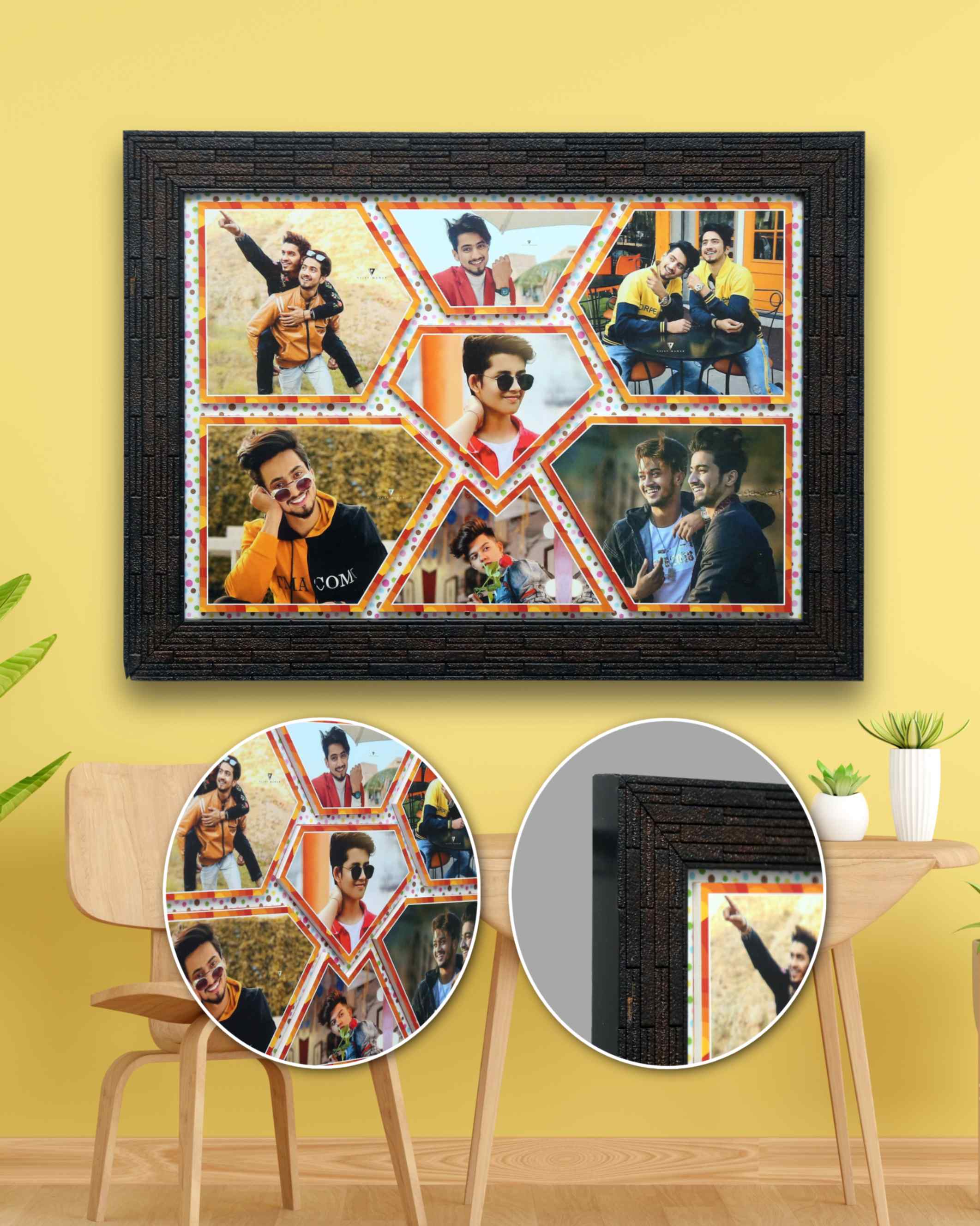 JFR36 7 Photos Unique  Collage Embossed Frame