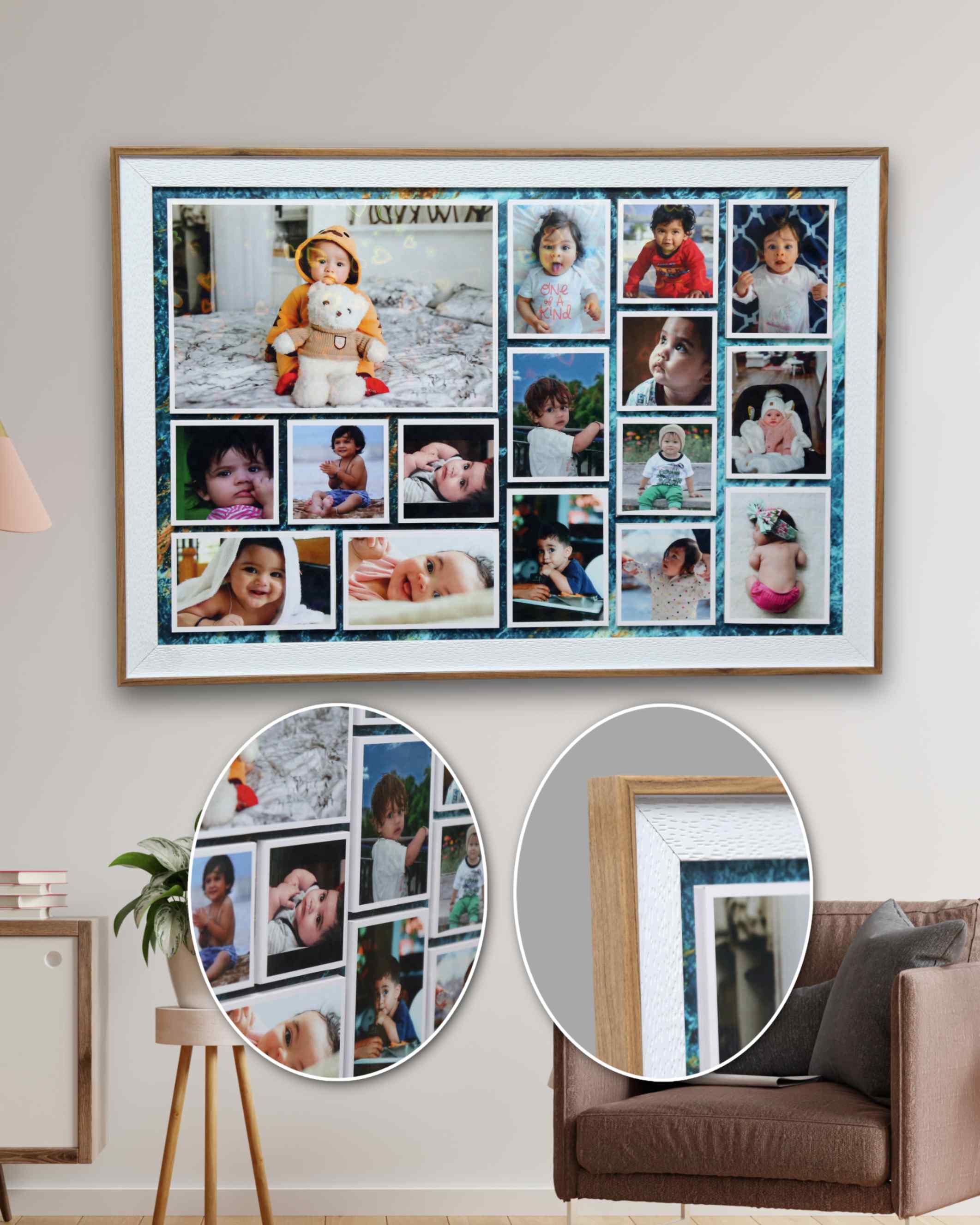 JFR20 16 PHOTOS UNIQUE  COLLAGE EMBOSSED FRAME