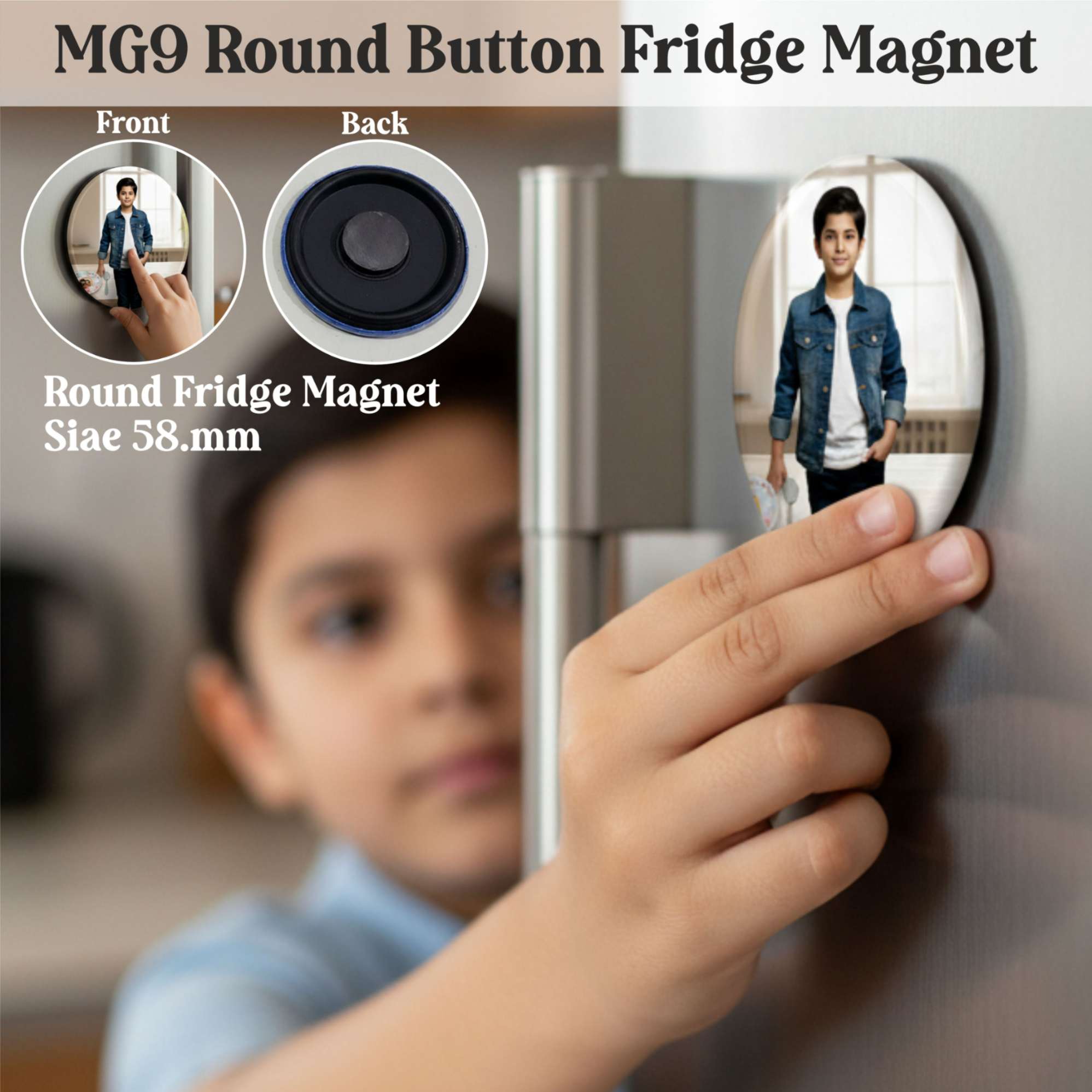 MG9 Round Button Fridge Magnet