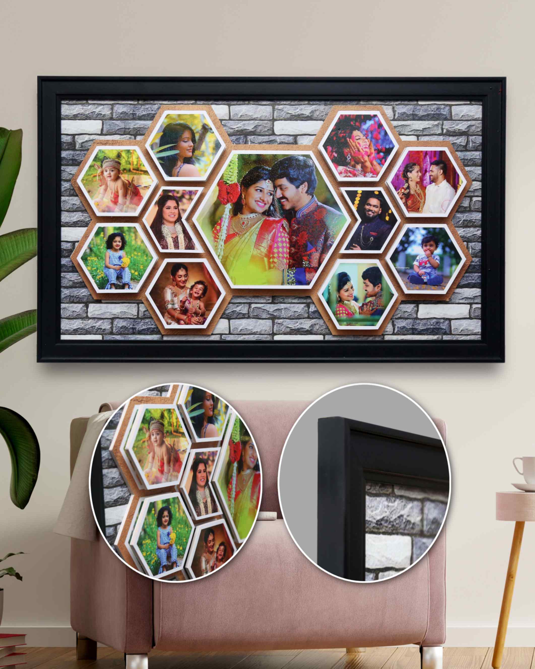 JFR40 12 Photos Unique  Collage Embossed Frame