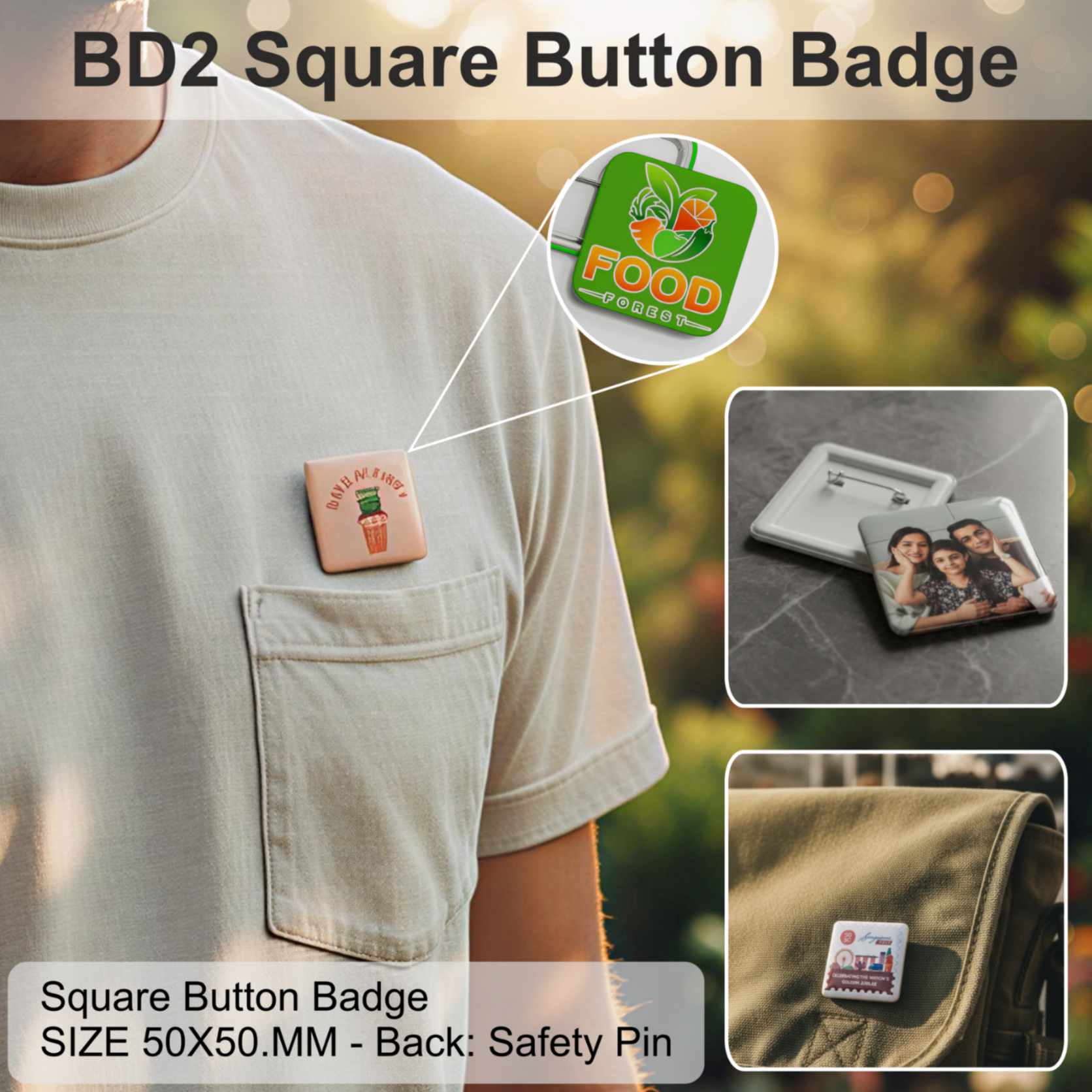 BD2 Square Button Badge