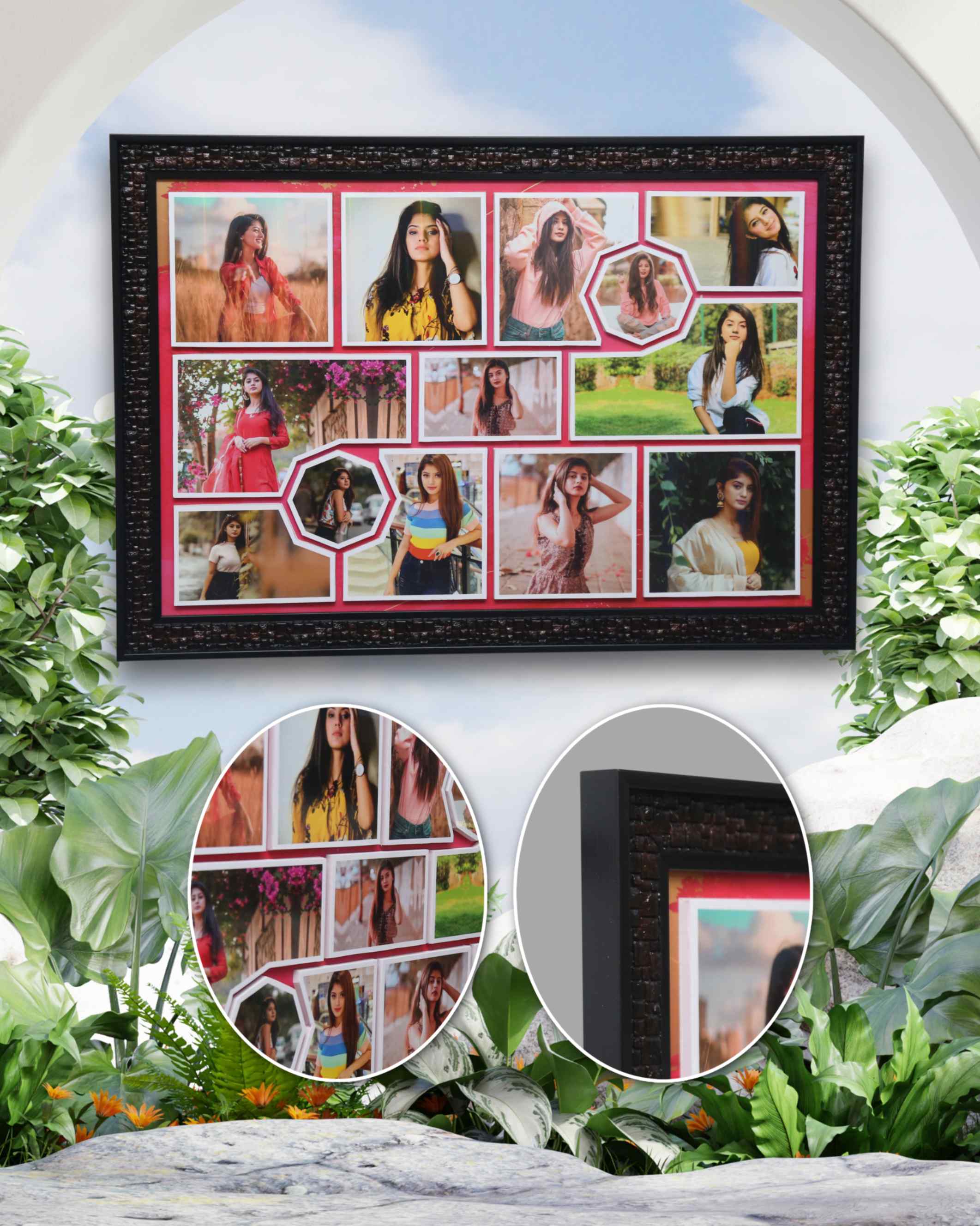 JFR16 13 PHOTOS UNIQUE  COLLAGE EMBOSSED FRAME