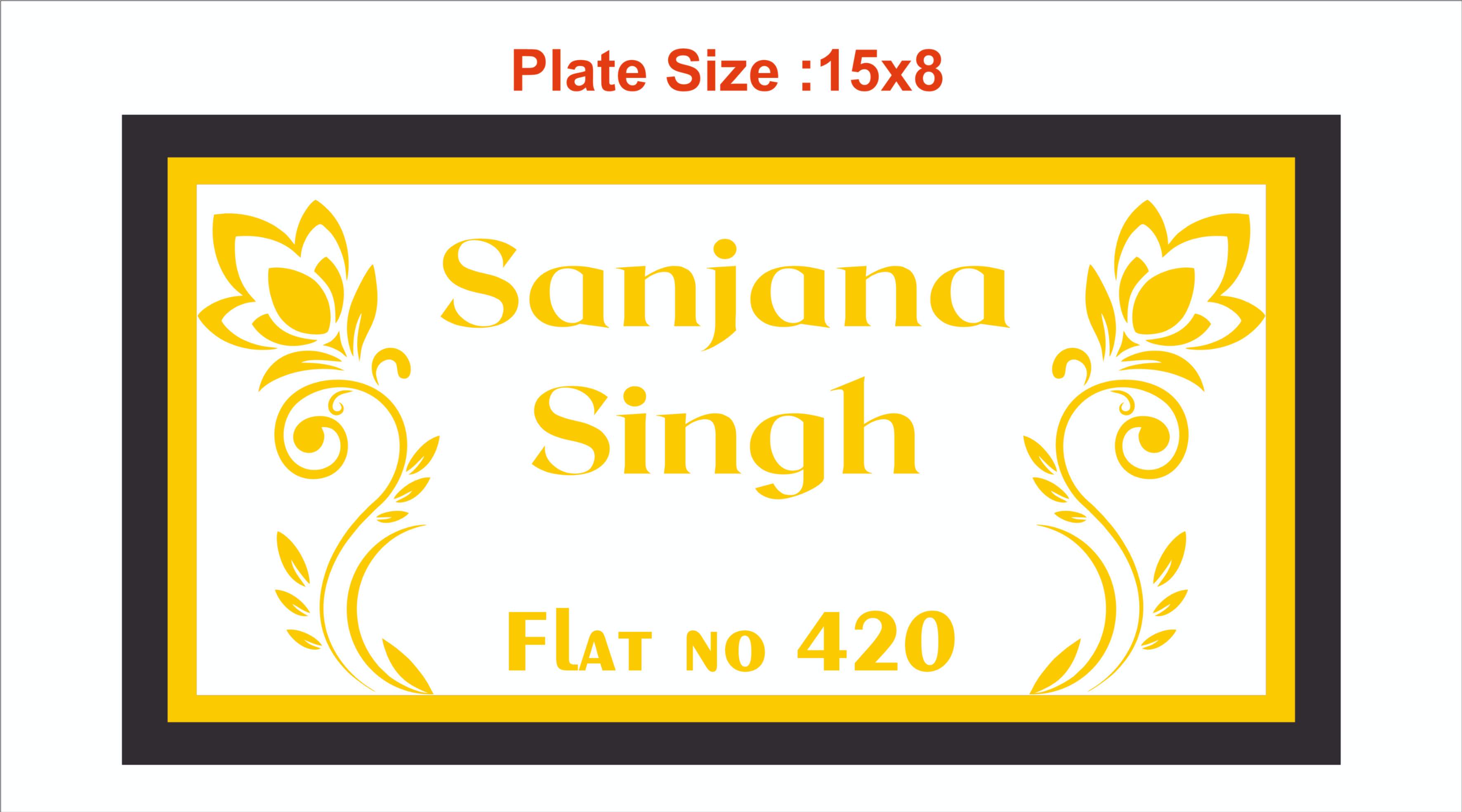 NP34 Acrylic  Name Plate 15X8