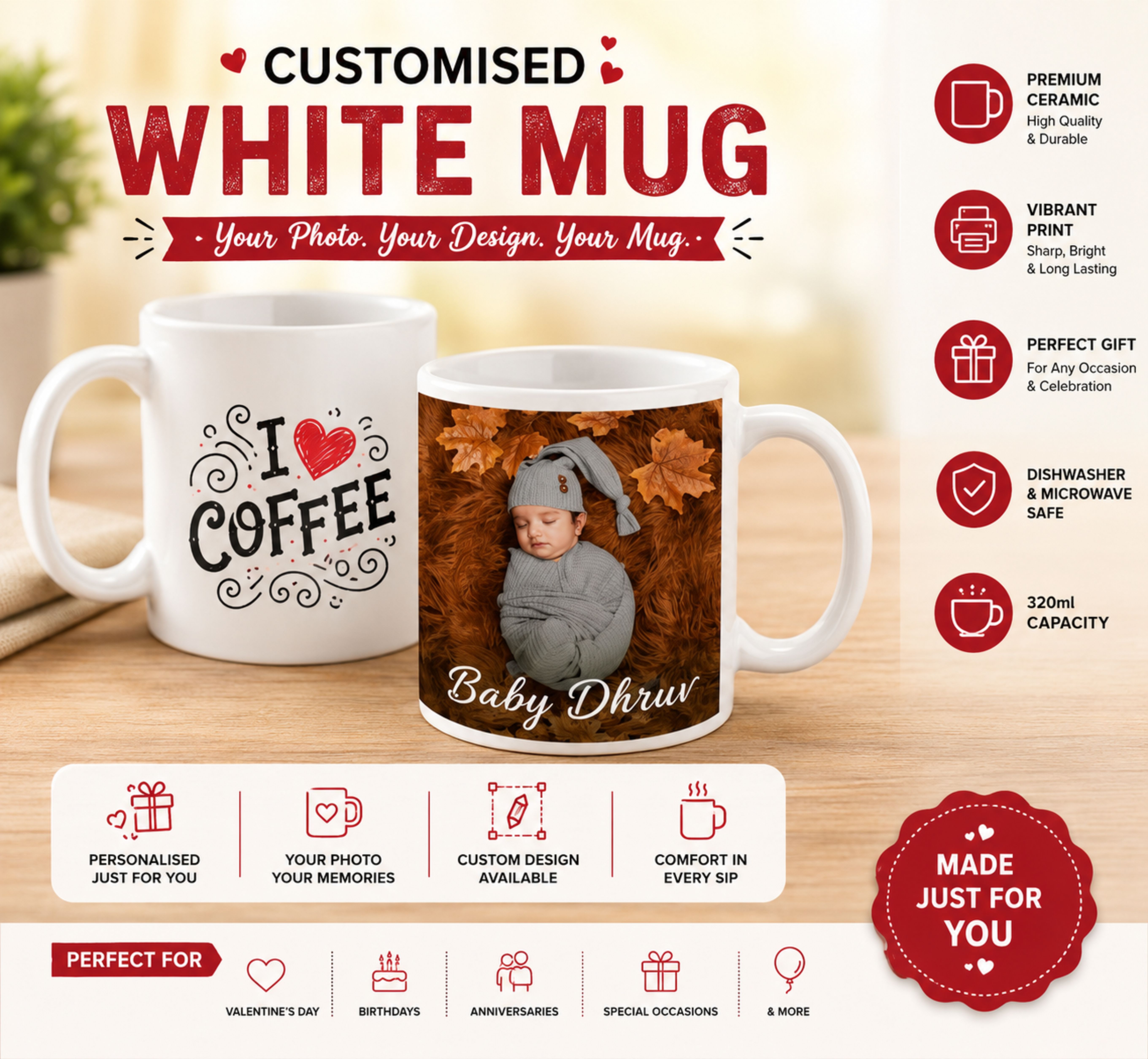 M1 Ceramic White Mug