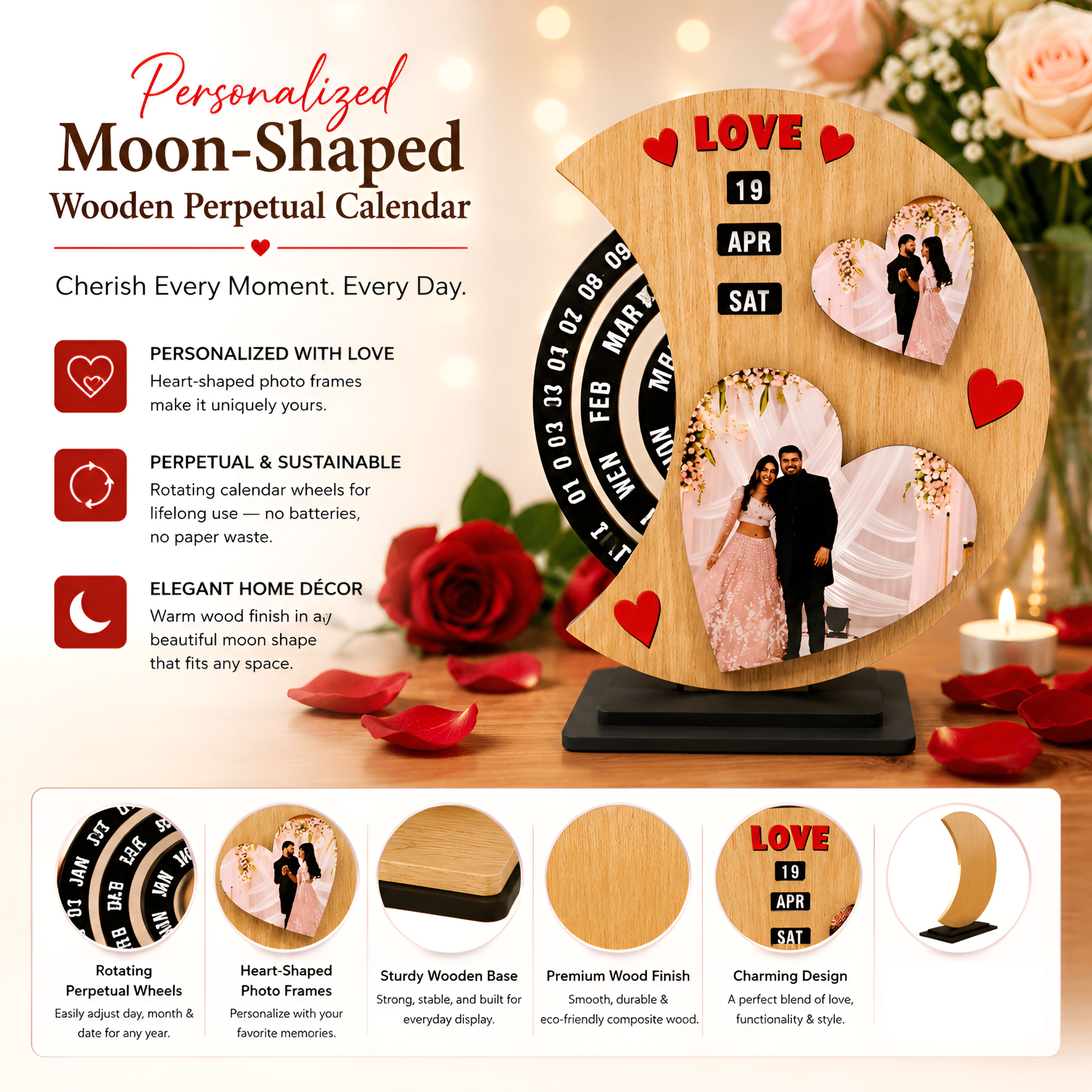 CA4 Lifetime Calender WOODEN