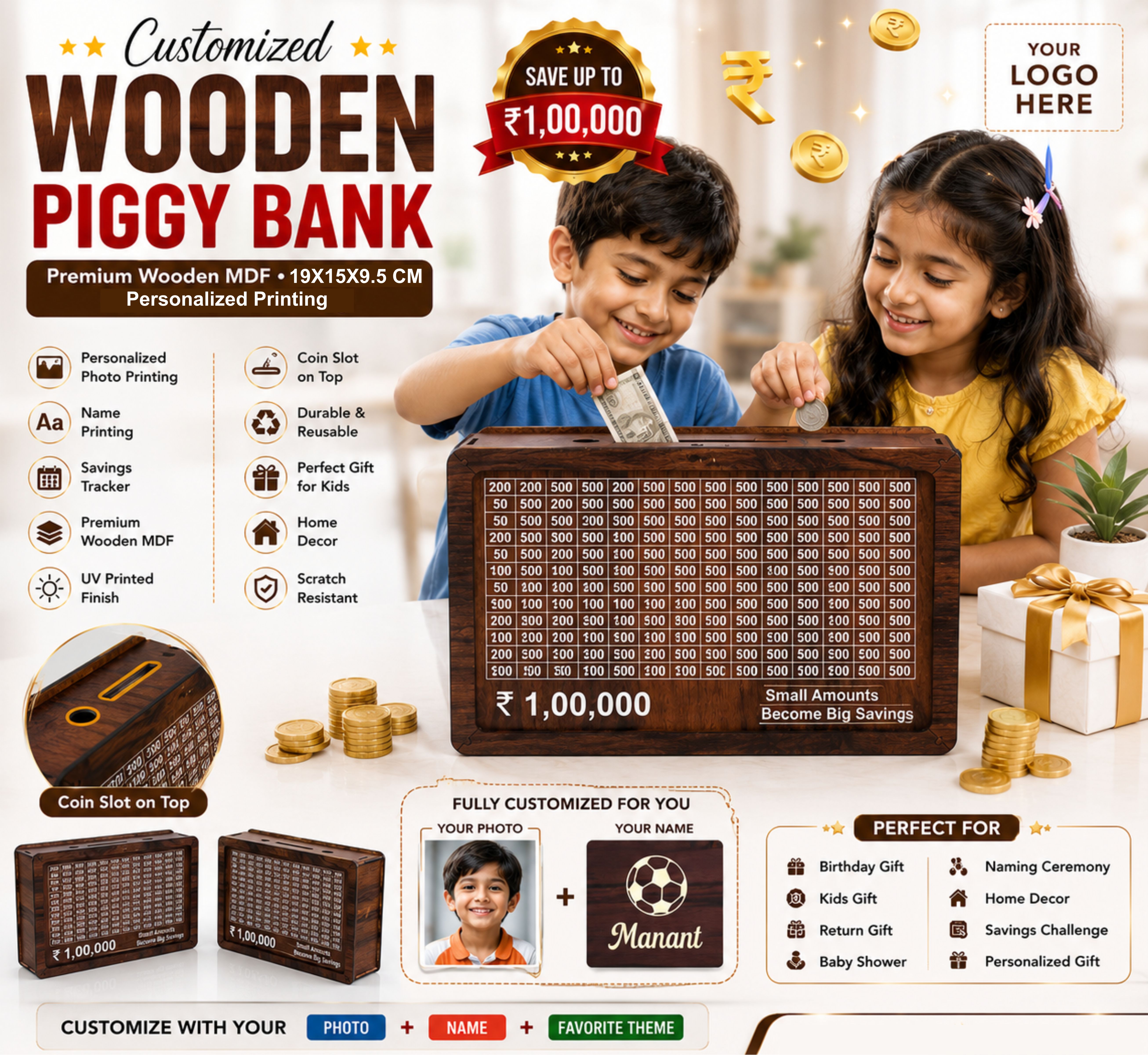 PB3 Customized Piggy Bank small