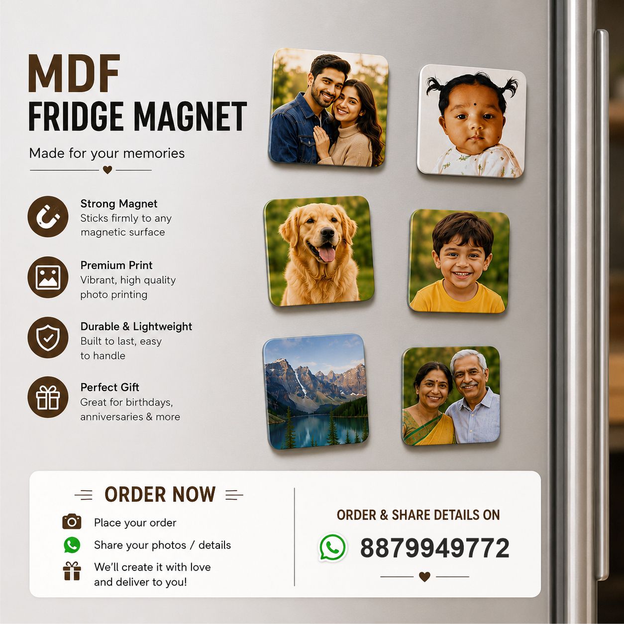 MG12 Personalized MDF Fridge Magnet